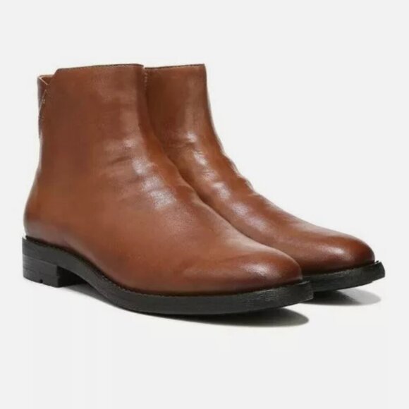 Franco Sarto Mobi Ankle Bootie Cognac Brown Leather Women's shoes - Picture 1 of 5